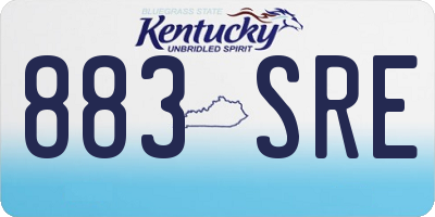 KY license plate 883SRE