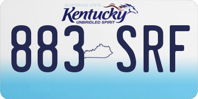 KY license plate 883SRF