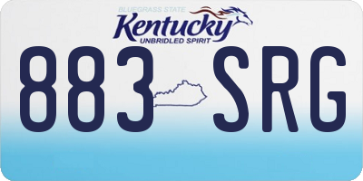 KY license plate 883SRG