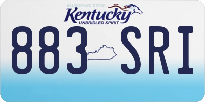 KY license plate 883SRI