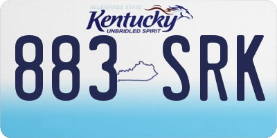 KY license plate 883SRK