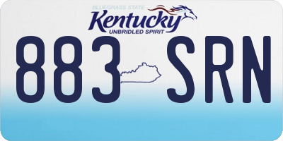 KY license plate 883SRN