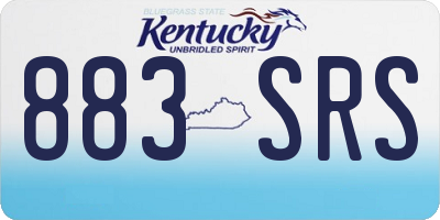 KY license plate 883SRS