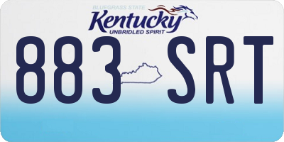 KY license plate 883SRT
