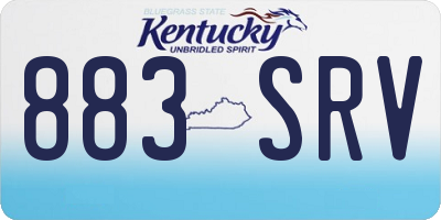 KY license plate 883SRV