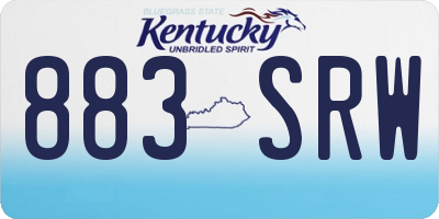 KY license plate 883SRW