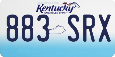 KY license plate 883SRX