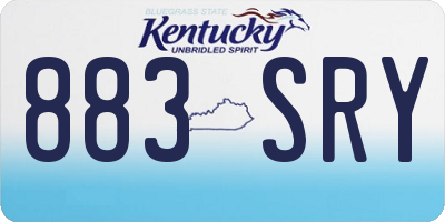 KY license plate 883SRY