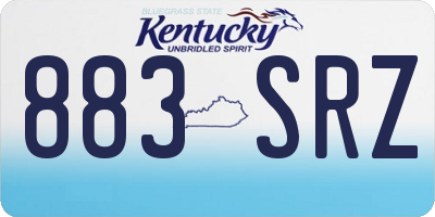 KY license plate 883SRZ