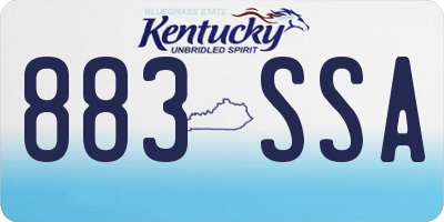 KY license plate 883SSA