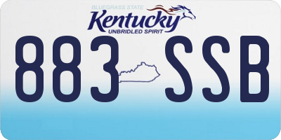 KY license plate 883SSB