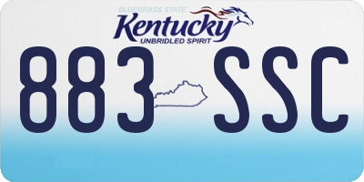 KY license plate 883SSC