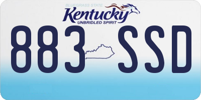 KY license plate 883SSD