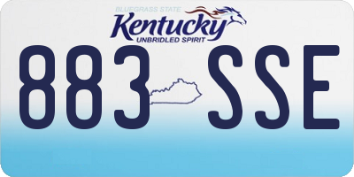 KY license plate 883SSE