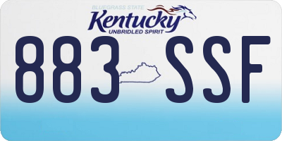 KY license plate 883SSF