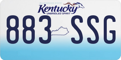 KY license plate 883SSG
