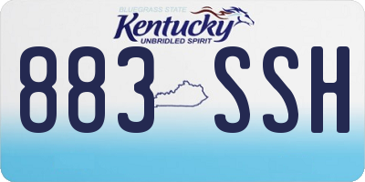 KY license plate 883SSH