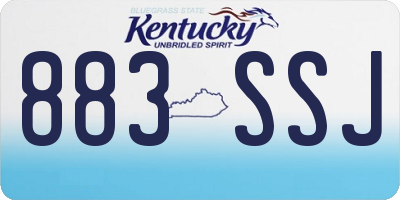 KY license plate 883SSJ