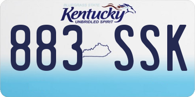KY license plate 883SSK