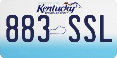 KY license plate 883SSL