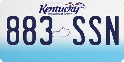 KY license plate 883SSN