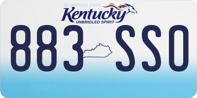 KY license plate 883SSO