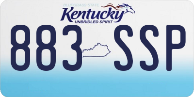 KY license plate 883SSP
