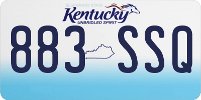 KY license plate 883SSQ