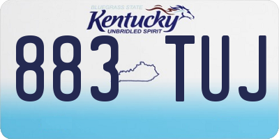 KY license plate 883TUJ