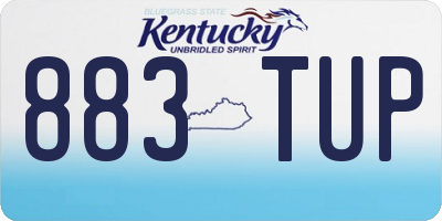 KY license plate 883TUP