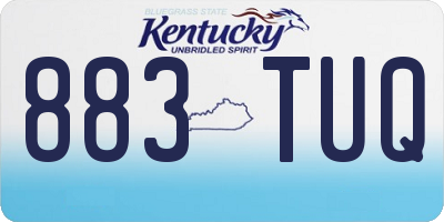 KY license plate 883TUQ