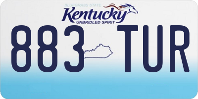 KY license plate 883TUR