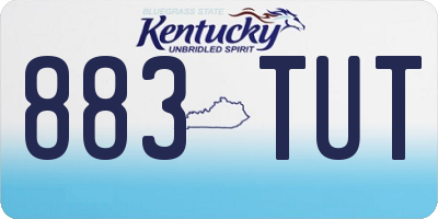 KY license plate 883TUT