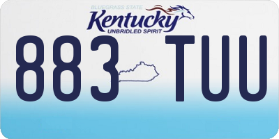 KY license plate 883TUU