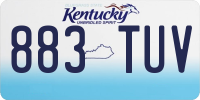 KY license plate 883TUV