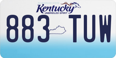 KY license plate 883TUW
