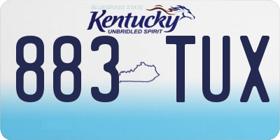 KY license plate 883TUX