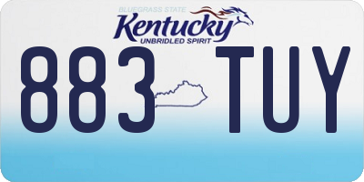 KY license plate 883TUY