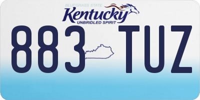 KY license plate 883TUZ