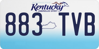 KY license plate 883TVB