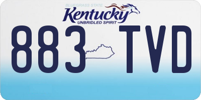 KY license plate 883TVD