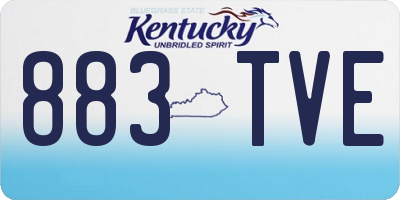 KY license plate 883TVE