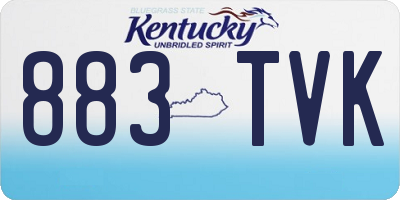 KY license plate 883TVK