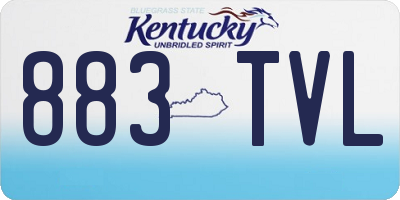 KY license plate 883TVL