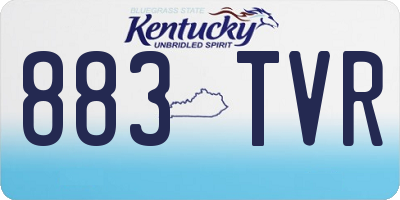 KY license plate 883TVR