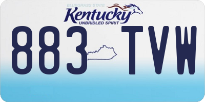 KY license plate 883TVW