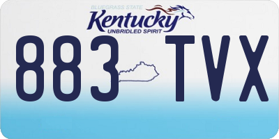 KY license plate 883TVX