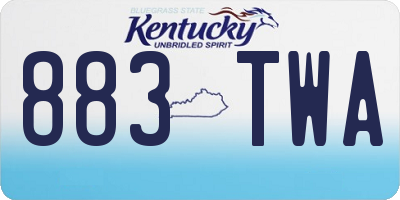 KY license plate 883TWA