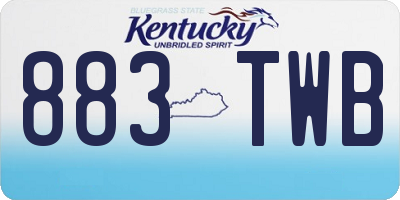 KY license plate 883TWB