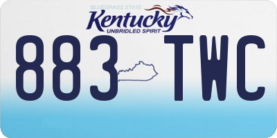 KY license plate 883TWC